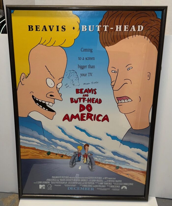 Beavis & Butthead Full Theater Size Movie Poster signed by Mike Judge