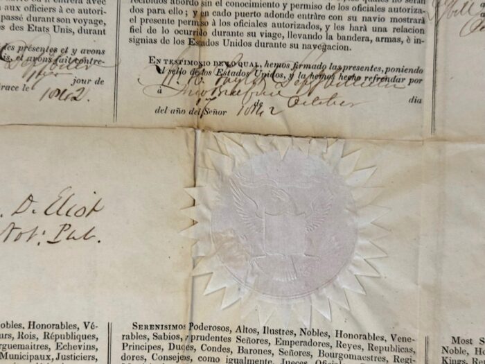 John Tyler Ships Paper Signed as President - Image 6