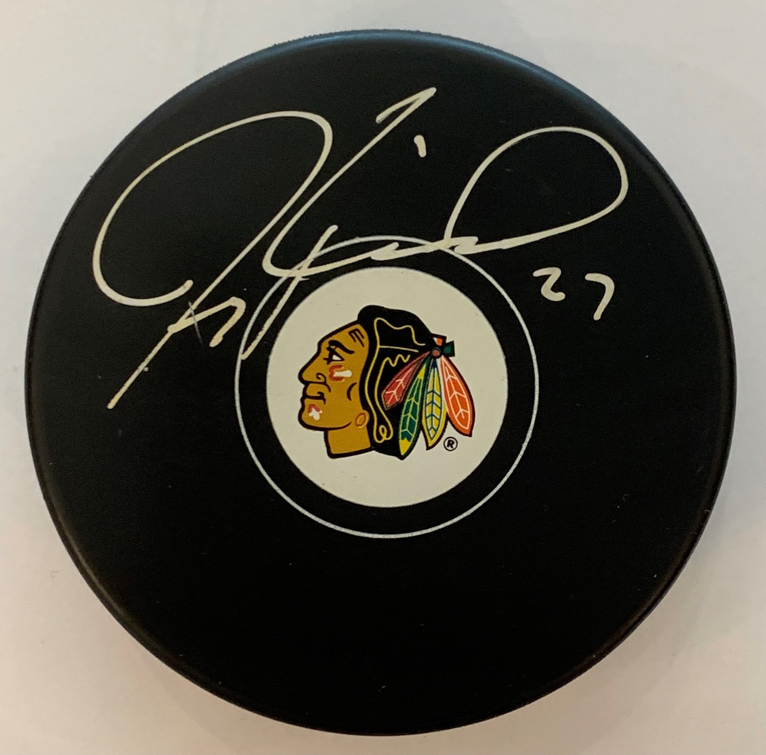 Jeremy Roenick Autographed Chicago Blackhawks Puck - The Autograph Source