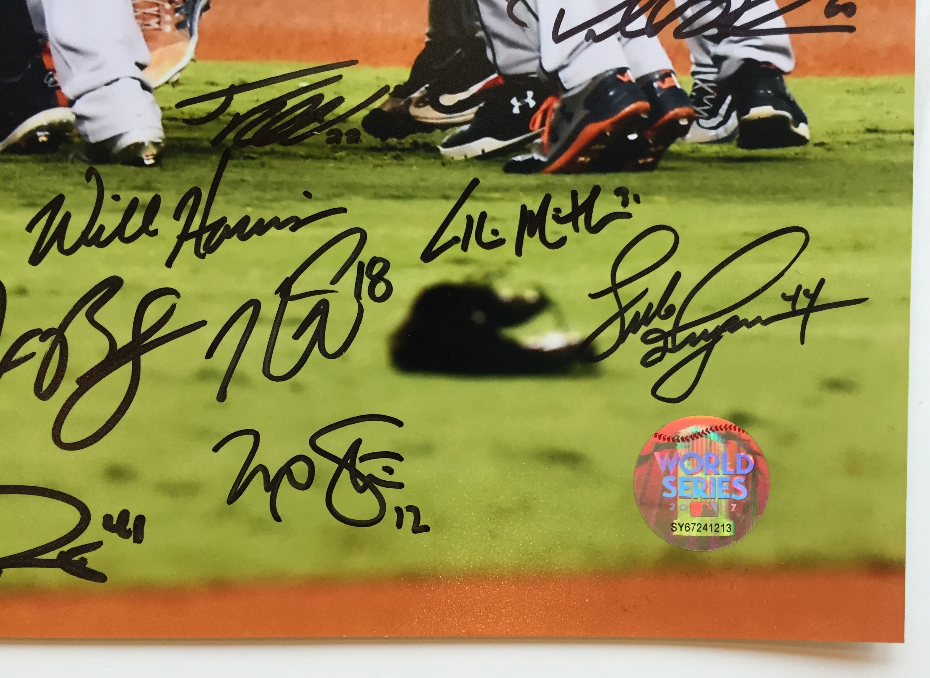 Houston Astros Team Autographed 2017 World Series 16x20 Photo Framed