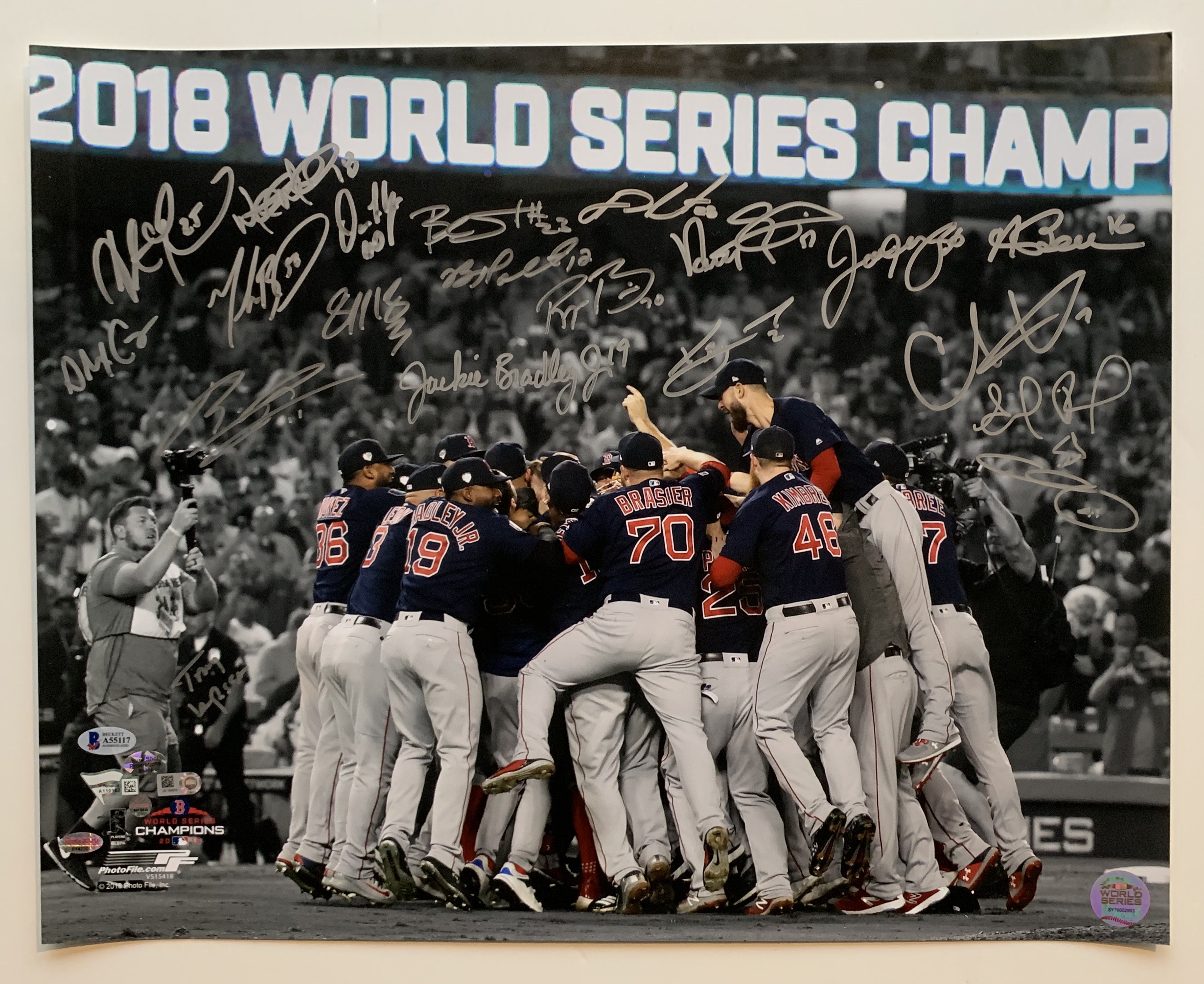 XANDER BOGAERTS (Red Sox) Signed Official 2018 WORLD SERIES Baseball Beckett