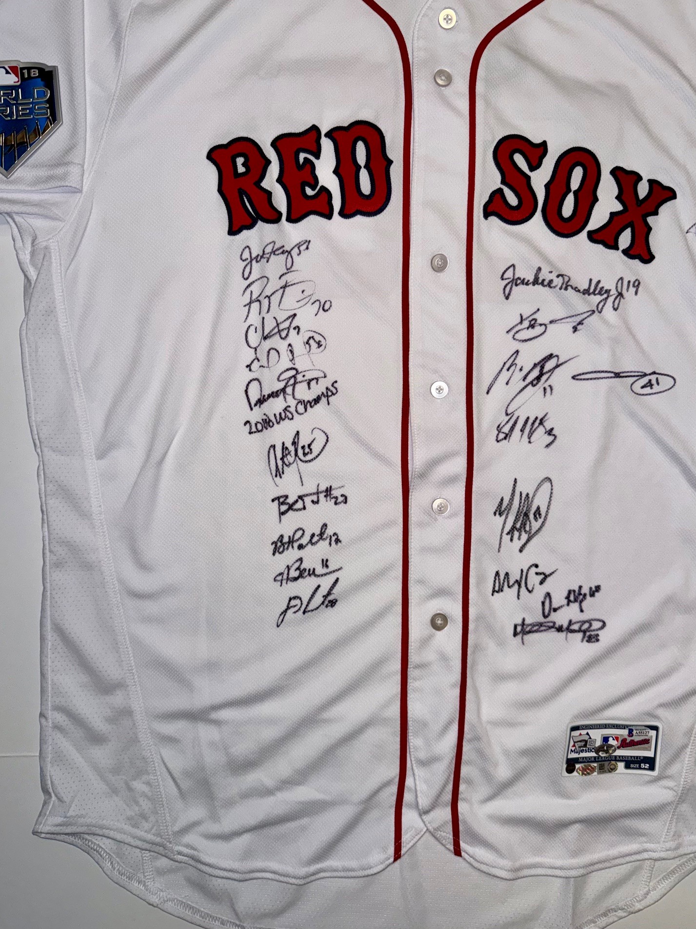 Boston Red Sox 2018 World Series Team Autographed Jersey - signed by 20 - Image 2