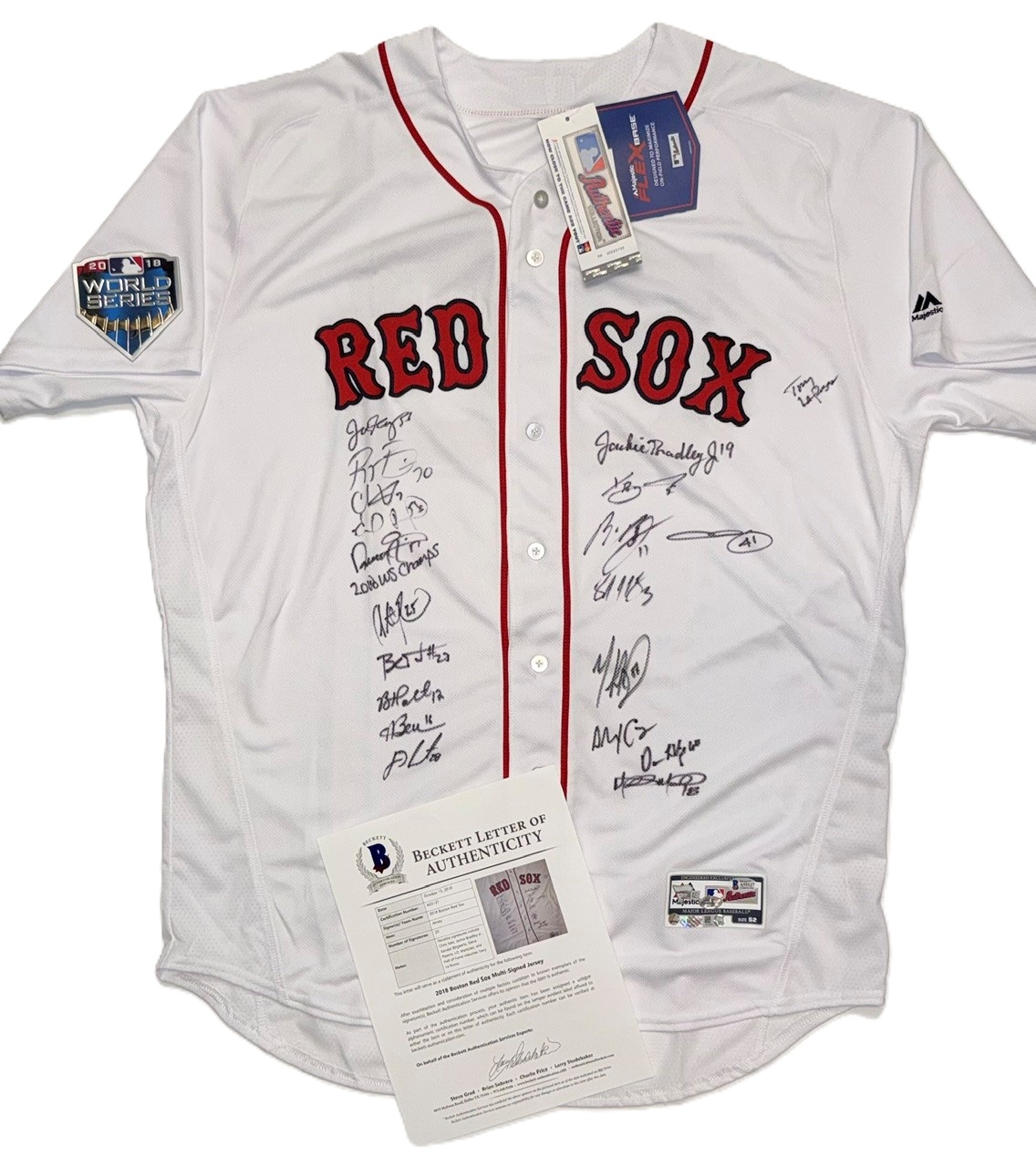 Boston Red Sox 2018 World Series Team Autographed Jersey - signed by 20 - Image 4
