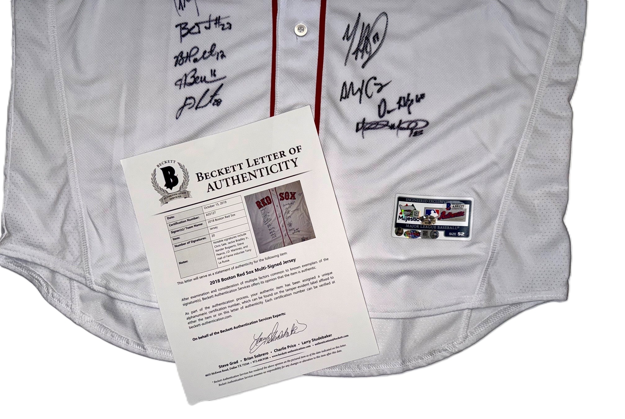 Boston Red Sox 2018 World Series Team Autographed Jersey - signed by 20 - Image 5