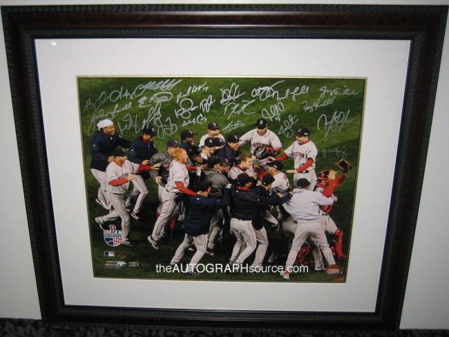 Boston Red Sox 2007 World Series Championship Team Autographed Celebration Photograph