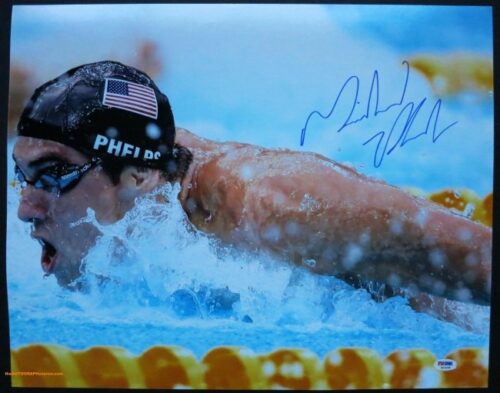 Michael Phelps Autographed Photograph - Side View
