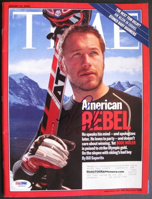 Bode Miller Autographed TIME Magazine