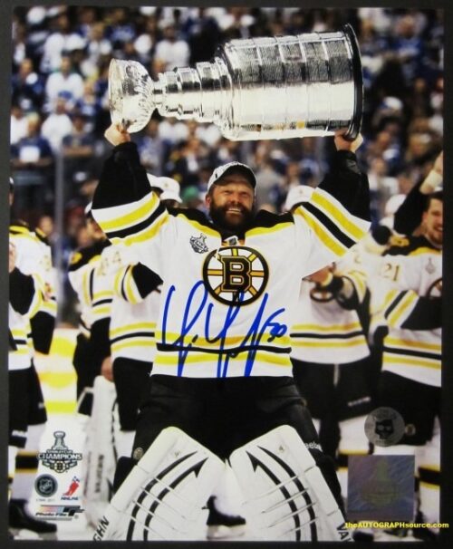 Tim Thomas signed Stanley Cup Photo