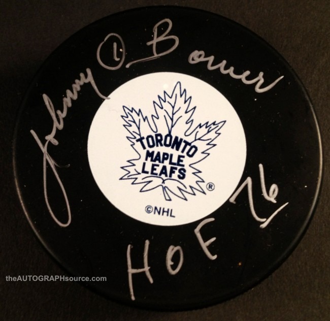 Johnny Bower Signed Puck