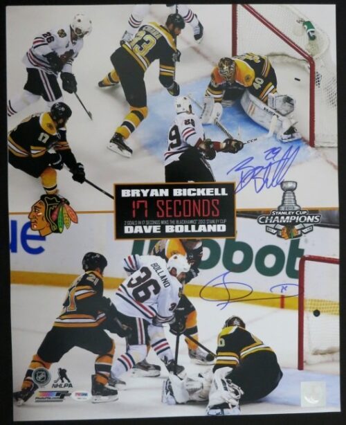 Chicago Blackhawks 2013 Stanley Cup "17 Seconds" Autographed Photograph (Bolland & Bickell)