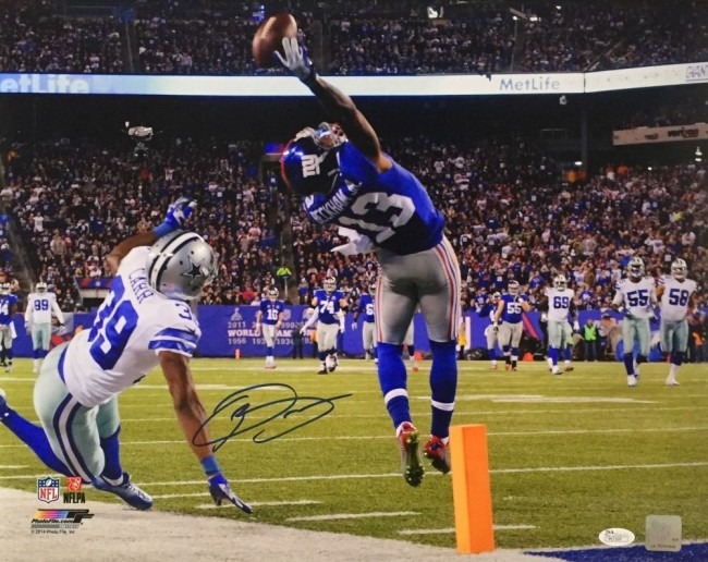 Odell Beckham Jr. Autographed Giants TD Catch Photo (vs. Cowboys) - The