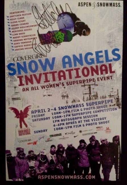 Gretchen Bleiler Autographed Snow Angels Invitational Poster