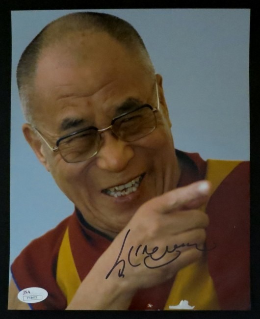 The Dalai Lama Signed Photograph - minor paper loss