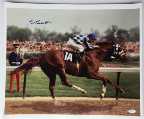 Ron Turcotte Autographed Secretariat Triple Crown 20x16 Color Photograph