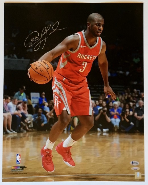 Chris Paul Autographed Houston Rockets 16x20 Photograph
