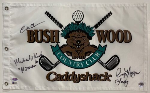 Caddyshack Bushwood Country Club Pin Flag Signed by 3