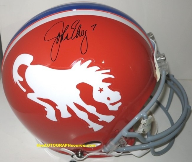 John Elway Autographed Crazy Horse Throwback Helmet