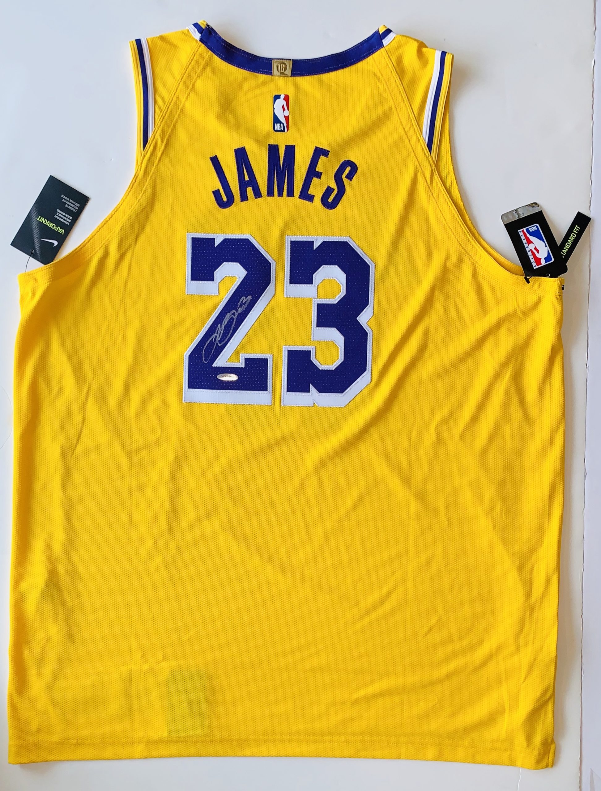 LeBron James Autographed Los Angeles Lakers Jersey - Gold