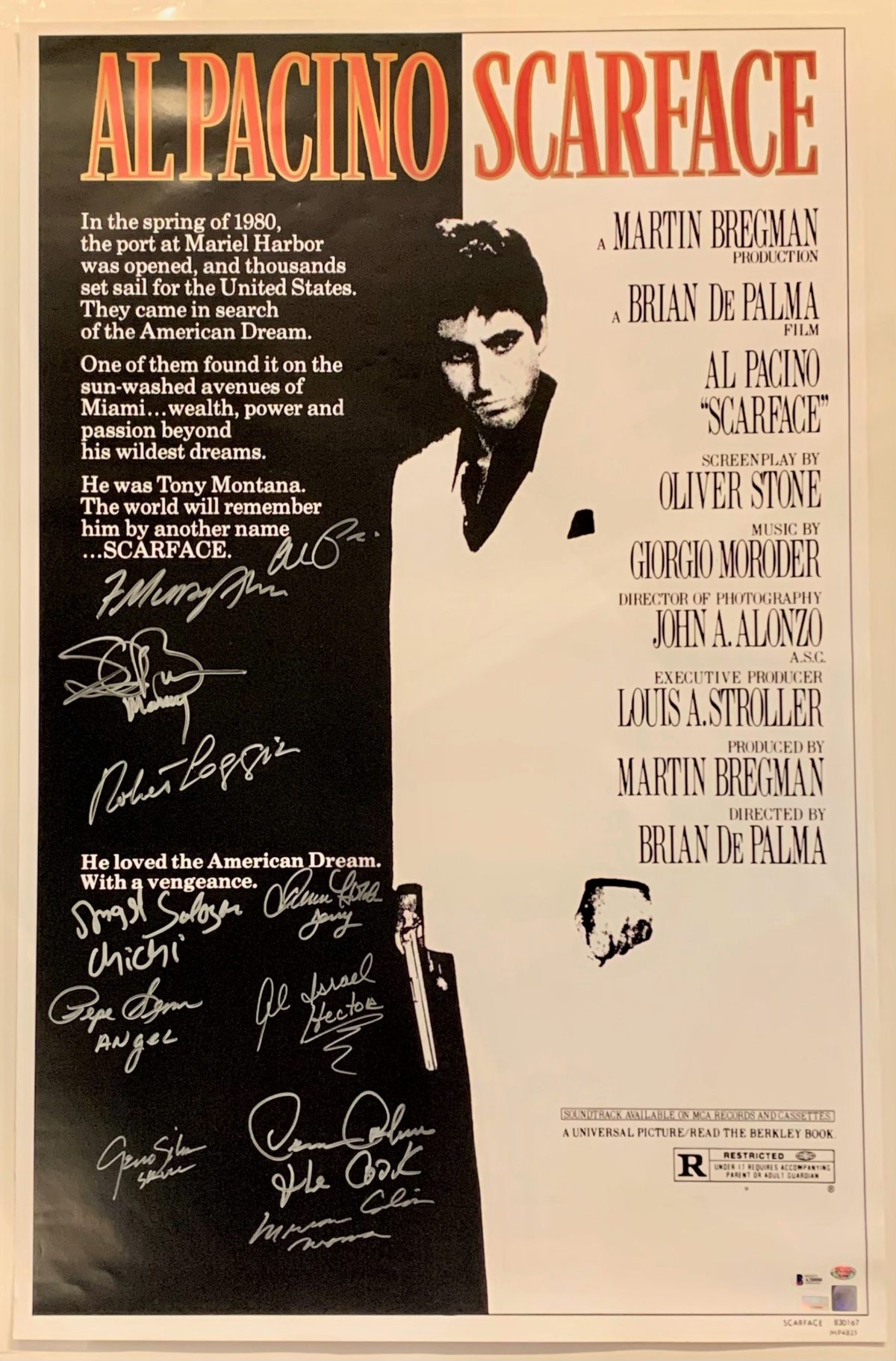 Scarface Cast Signed Movie Poster (Signed By 11 With Pacino) - The ...