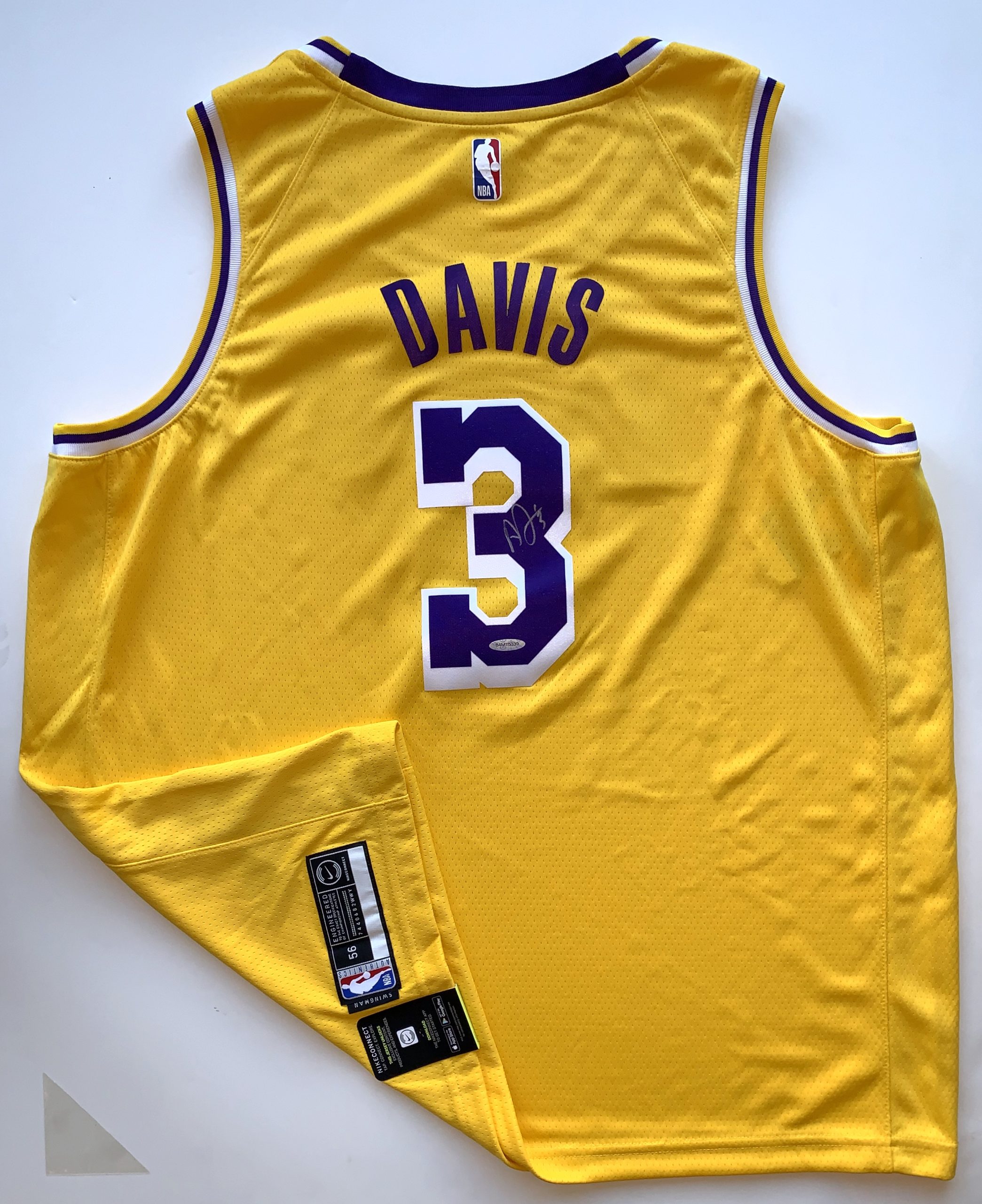 Anthony Davis Autographed Los Angeles Lakers Gold Swingman Nike