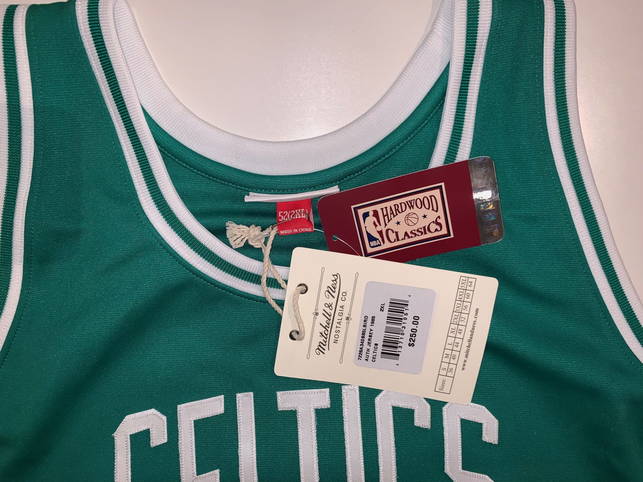 Larry Bird 1985-86 Boston Celtics Mitchell & Ness jersey size 48