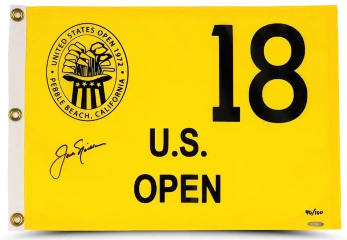 Jack Nicklaus Autographed 1972 US Open Pin Flag