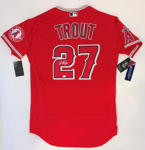 Mike Trout Los Angeles Angels Signed Autographed White #27 Jersey –