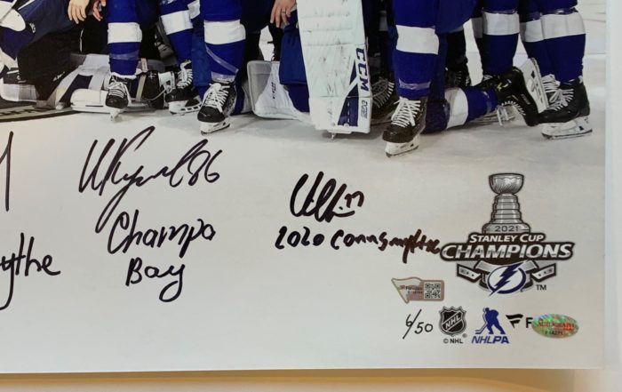 Tampa Bay Lightning 2021 Stanley Cup Championship Team Multi-Autographed Photograph - Image 3