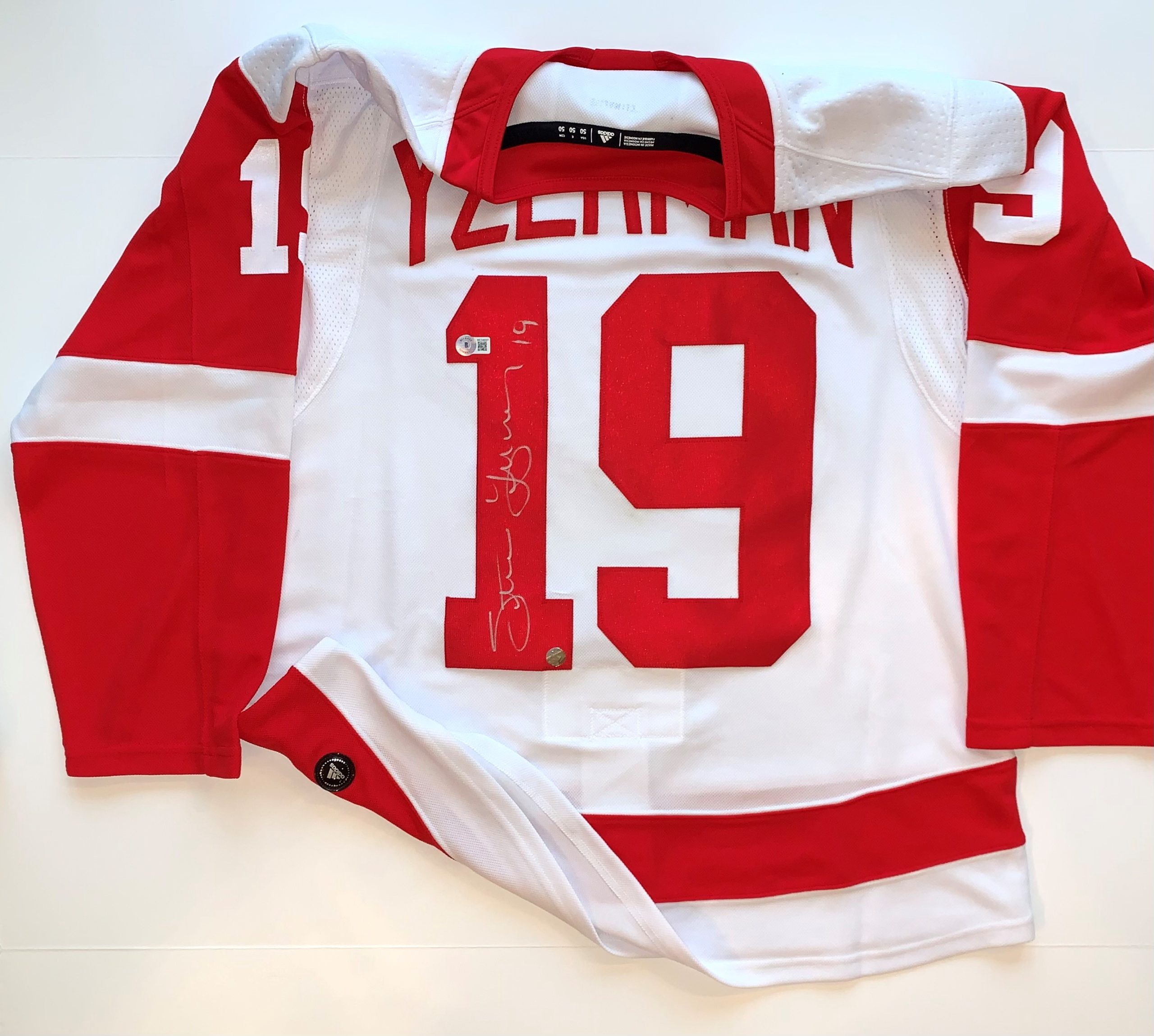 Steve Yzerman Detroit Red Wings Autographed Signed White Adidas Jersey
