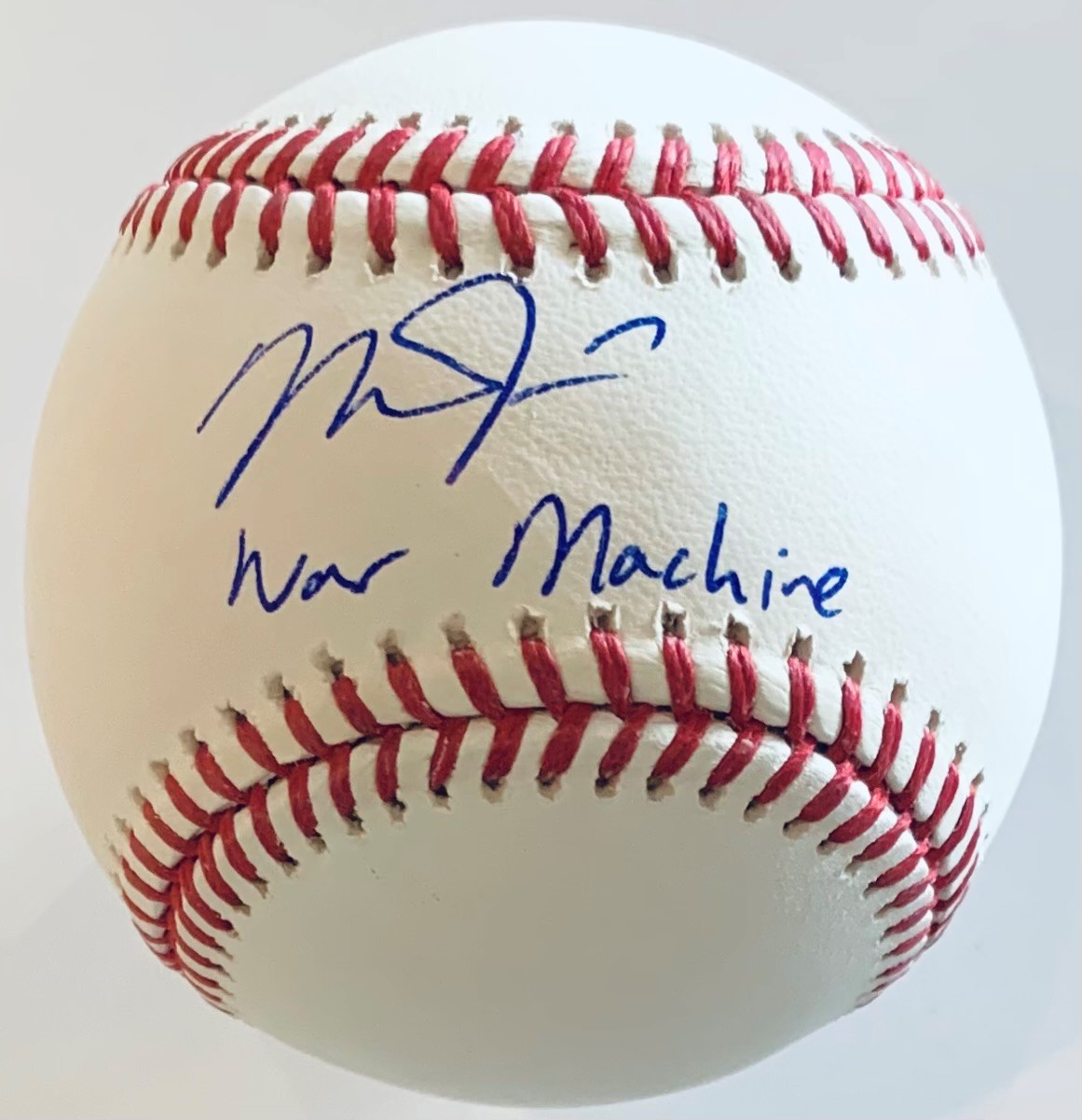 Mike Trout Signed Baseball - WAR Machine inscription - MLB holo