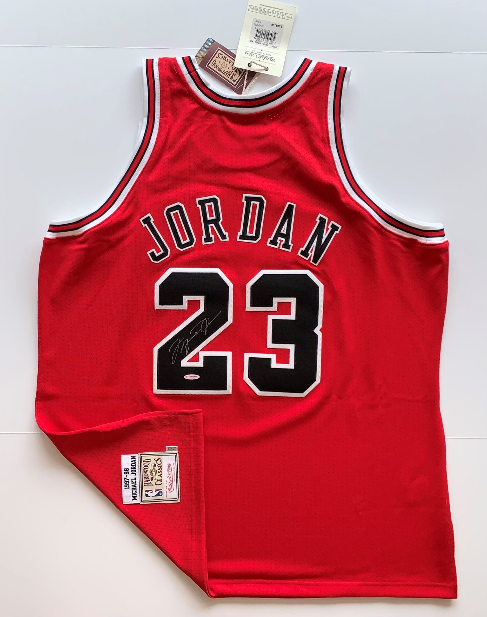 Michael Jordan Autographed Red Chicago Bulls Jersey - The Autograph Source