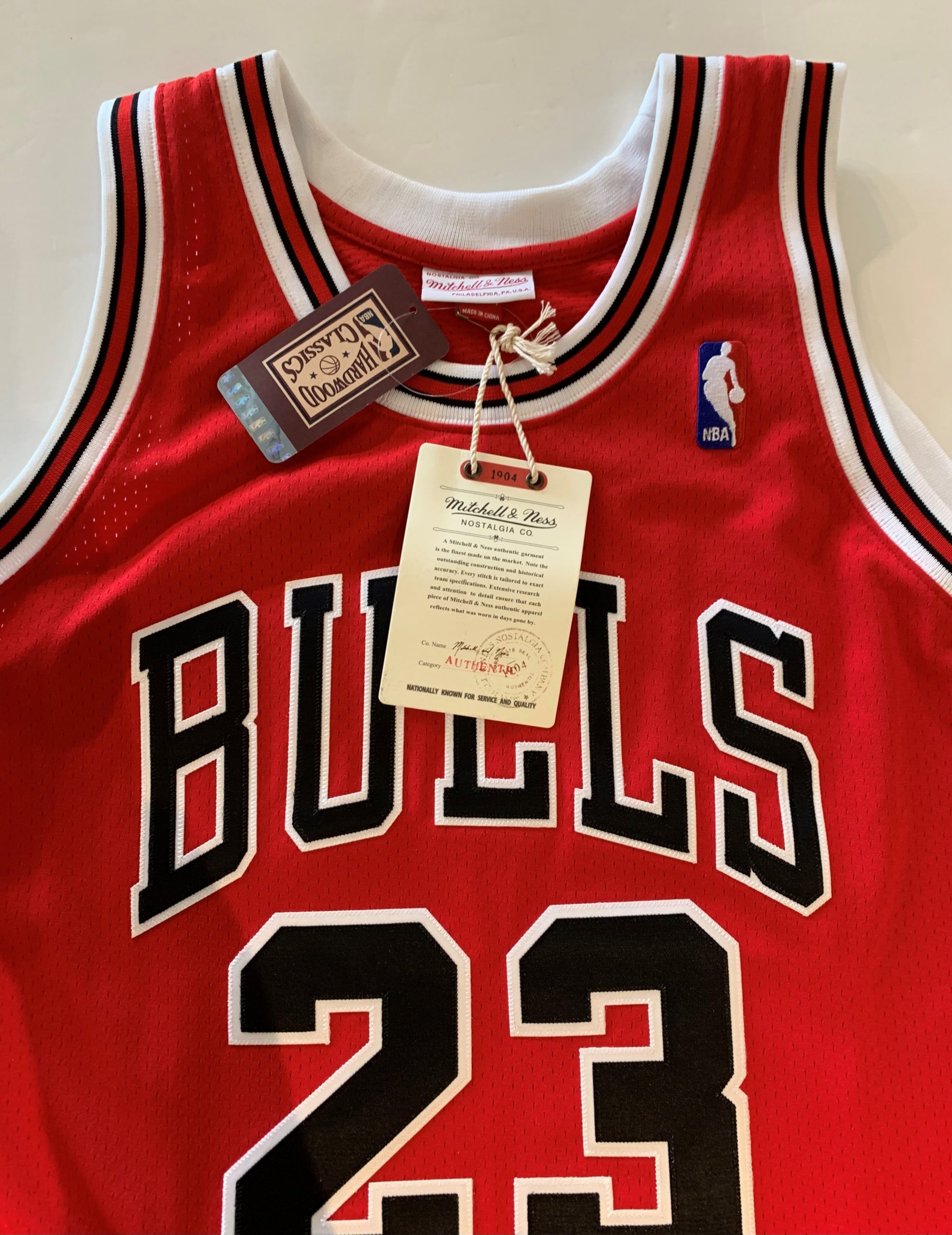 Michael Jordan Autographed 1990 Chicago Bulls Red No. 12 Authentic Mitchell  & Ness Jersey