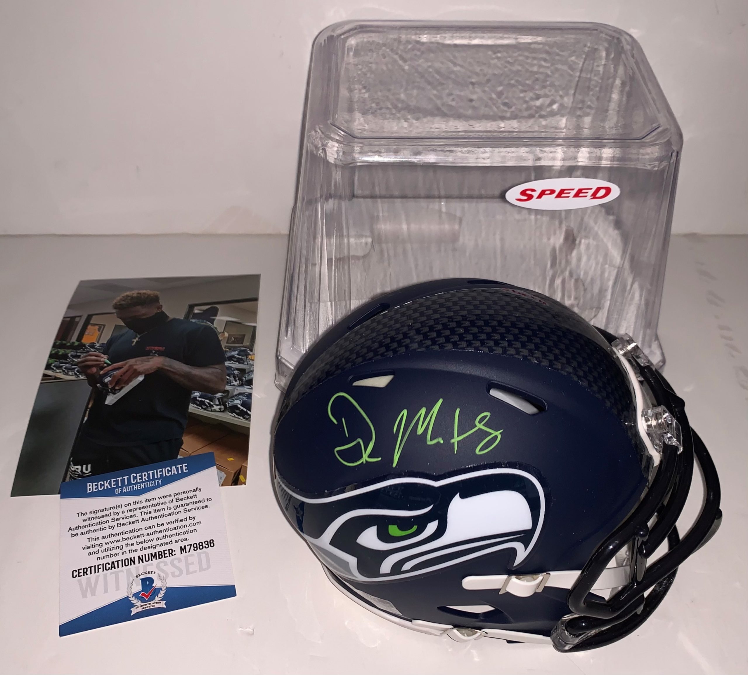 Russell Wilson & DK Metcalf Seattle Seahawks Autographed Riddell