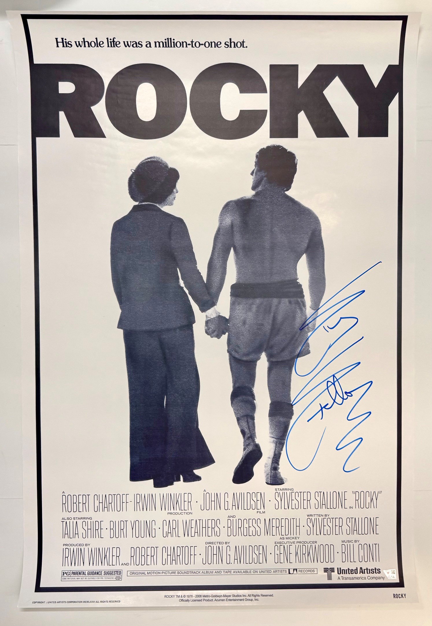 Sylvester Stallone Autographed ROCKY Movie Poster - full size 27x40 - Beckett BAS COA