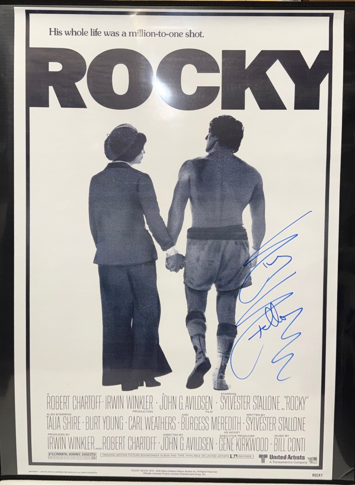 Sylvester Stallone Autographed ROCKY Movie Poster - full size 27x40