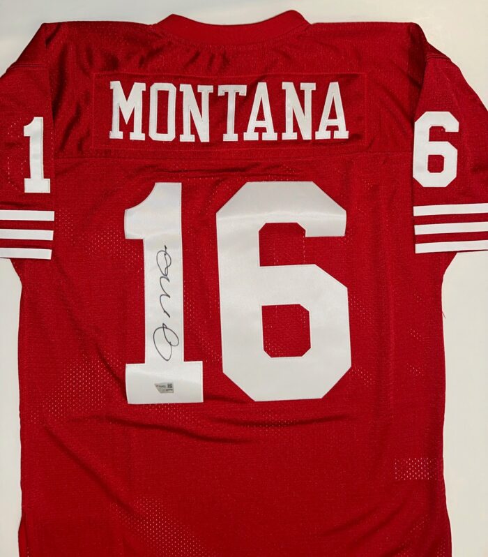 Joe Montana Autographed Mitchell and Ness 49ers Jersey - Image 2