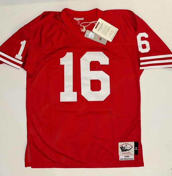 Joe Montana Autographed Mitchell and Ness 49ers Jersey - Image 4