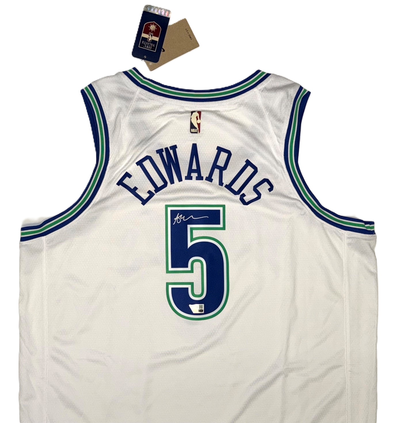 Anthony Edwards Minnesota Timberwolves Autographed White/Blue Nike