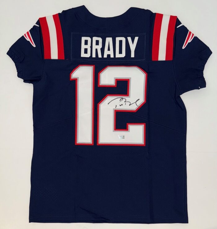 Tom Brady Signed Nike Elite Authentic Blue Patriots Jersey