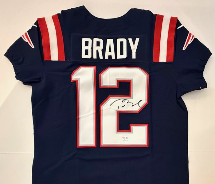 Tom Brady Signed Nike Elite Authentic Blue Patriots Jersey - Image 2
