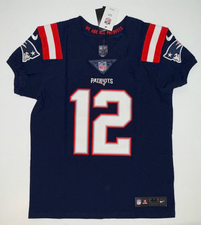 Tom Brady Signed Nike Elite Authentic Blue Patriots Jersey - Image 4