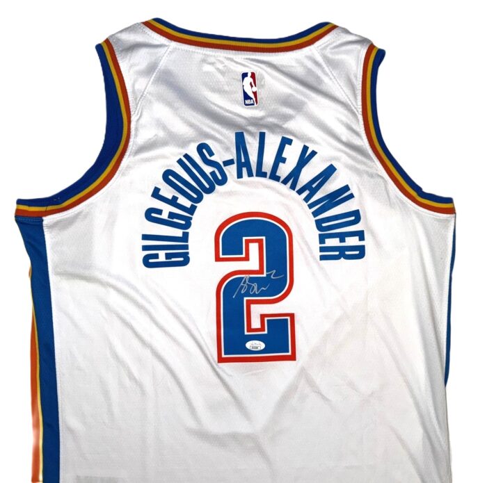 Shai Gilgeous-Alexander SGA Signed OKC Thunder Nike Jersey (White) - Image 2