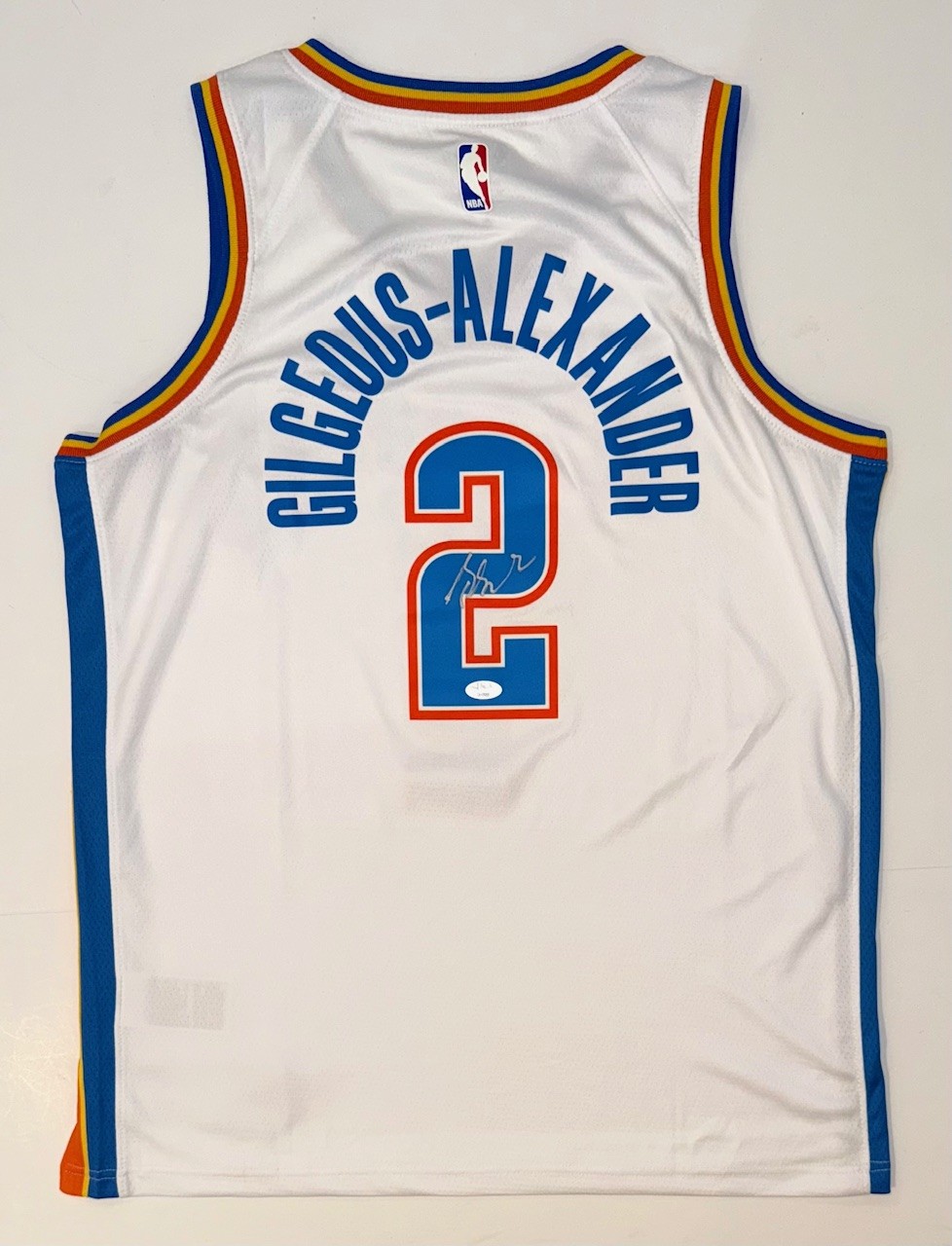 Shai Gilgeous-Alexander SGA Signed OKC Thunder Nike Jersey (White #2) - Image 2