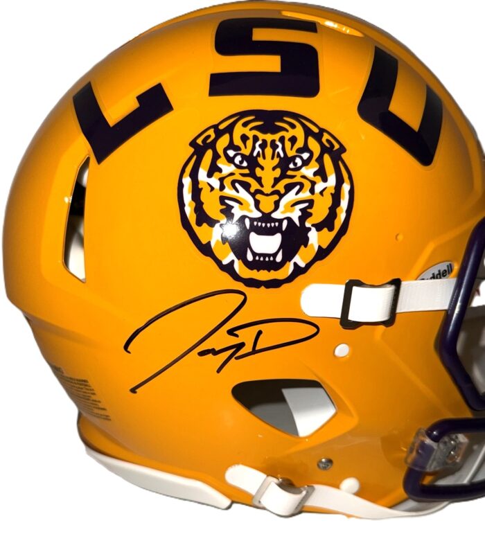 Jayden Daniels Signed Speed Authentic LSU Tigers Helmet - Image 2