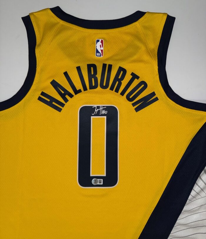 Tyrese Haliburton Signed Indiana Pacers Jersey Yellow - Image 2