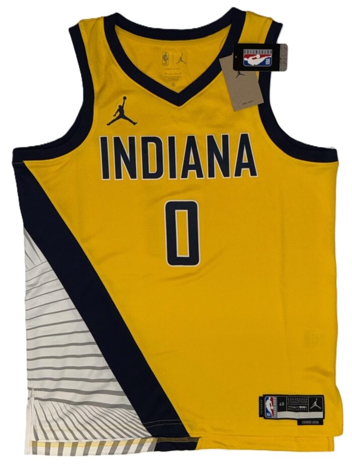 Tyrese Haliburton Signed Indiana Pacers Jersey Yellow - Image 3
