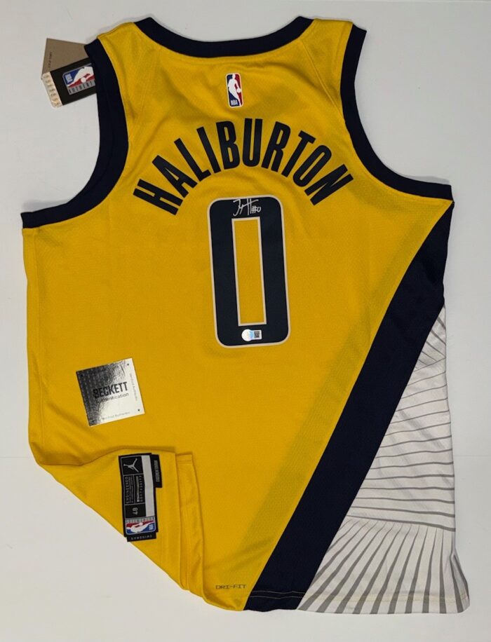 Tyrese Haliburton Signed Indiana Pacers Jersey Yellow - Image 4