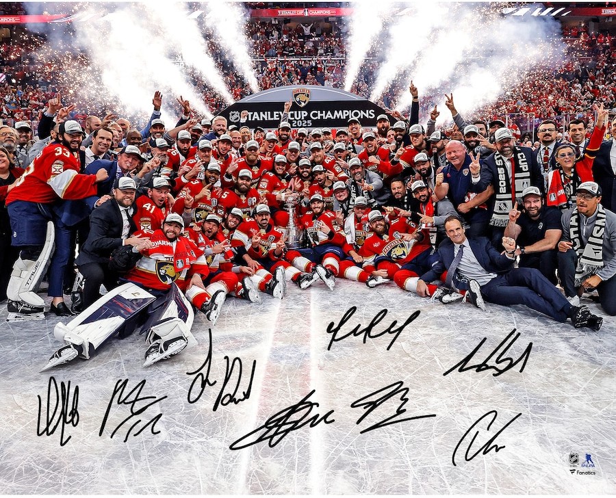Florida Panthers 2025 Stanley Cup Champs Team Signed 20x16 Photograph FRAMED