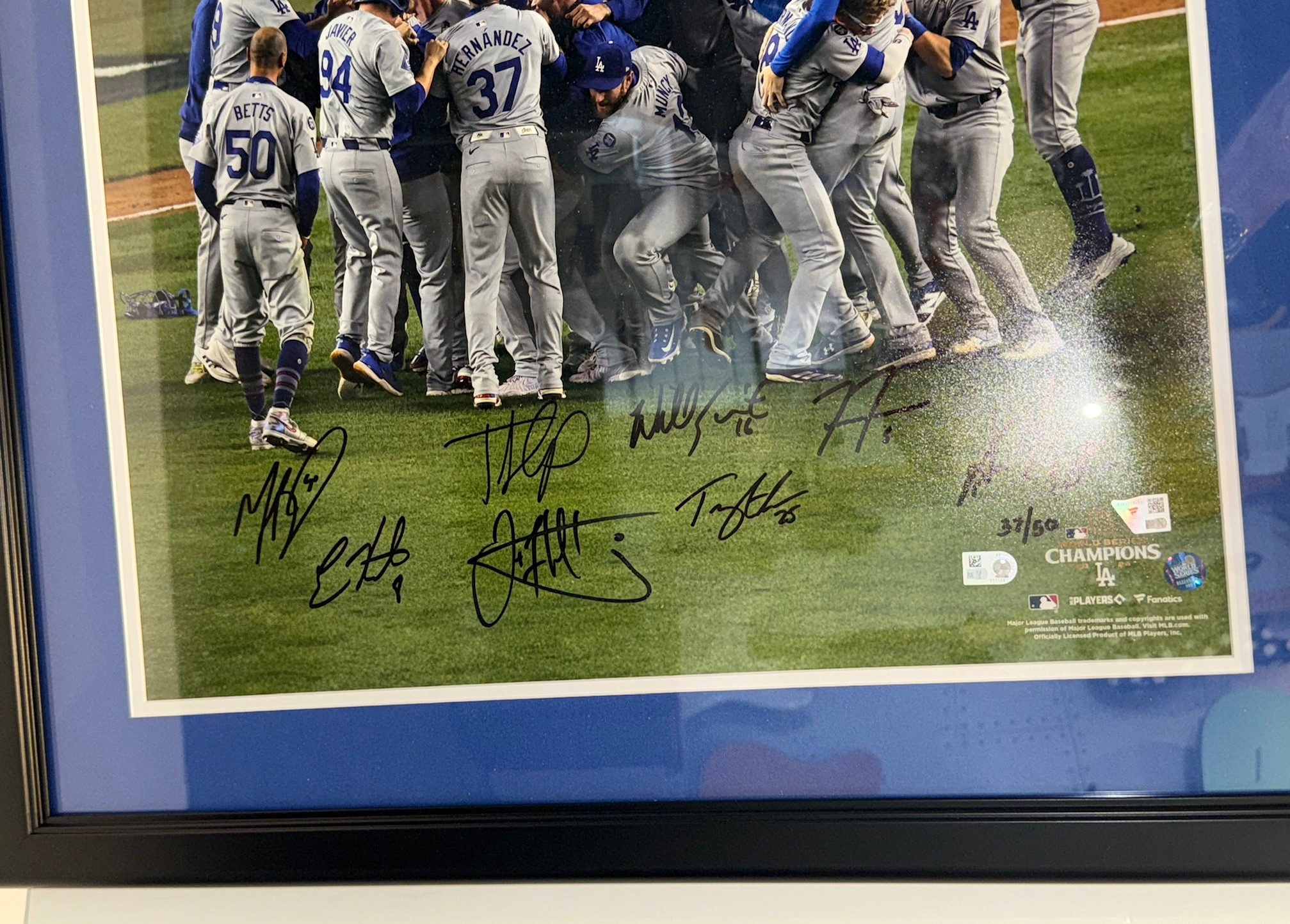 LA Dodgers 2024 World Series Champs Team Signed Photograph - Image 3
