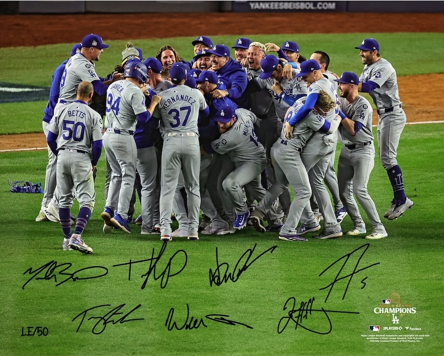 LA Dodgers 2024 World Series Champs Team Signed Photograph